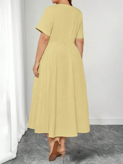 Alternative view of Robe jaune citron à manches bouffantes