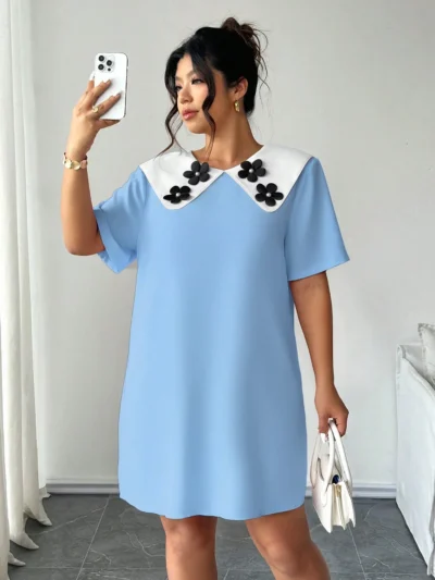 Robe décontractée à manches courtes