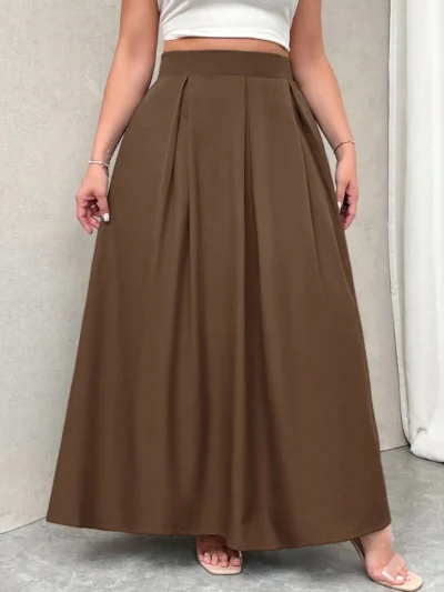 Jupe plissée longue à taille haute