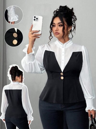 Blouse vintage froncée chic