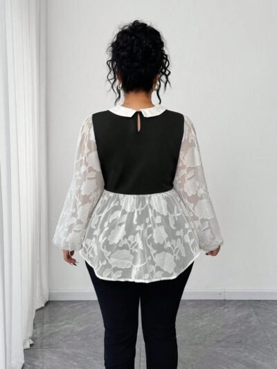 Alternative view of Blouse rétro française à manches bouffantes 2 en 1