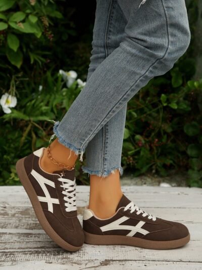 baskets décontractées à lacets