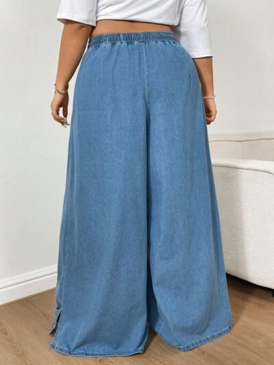 Alternative view of Jeans à taille haute, coupe ample et jambe évasée,