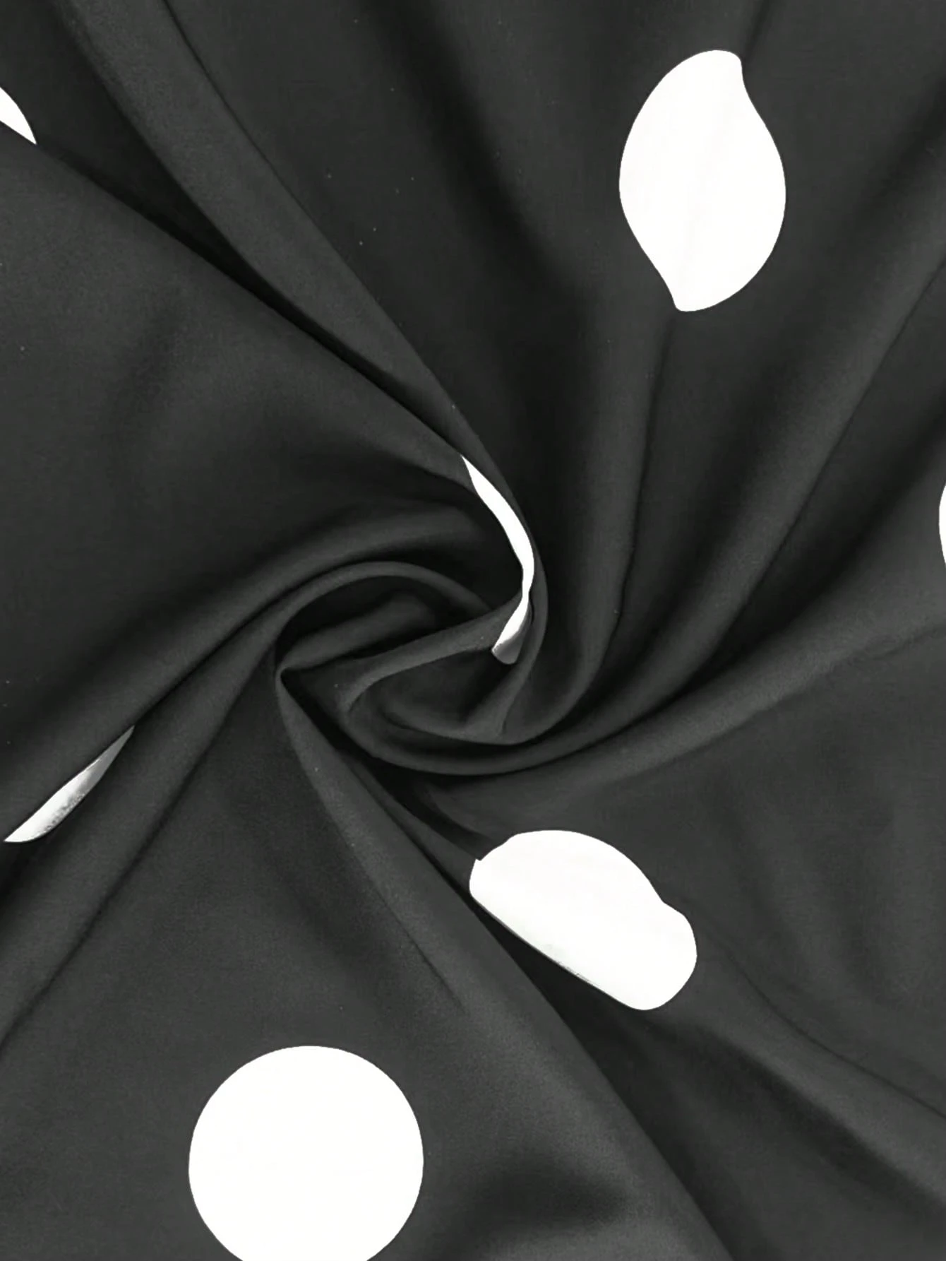 Robe élégante à col V, manches bouffantes et taille nouée – Image 3