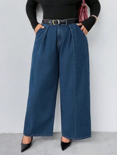 Jeans amples lavés décontractés