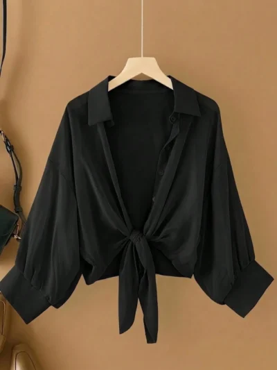 Alternative view of Chemise casual minimaliste à manches longues