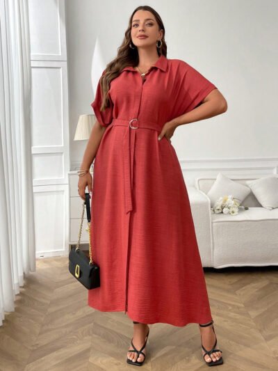 Robe d'été casual d'inspiration romantique française à manches courtes