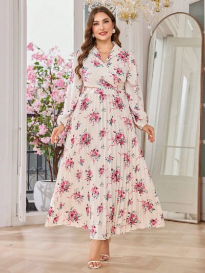 Robe élégante  avec col châle