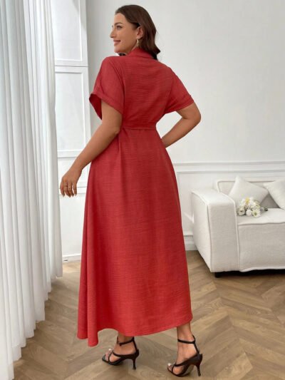 Alternative view of Robe d'été casual d'inspiration romantique française à manches courtes