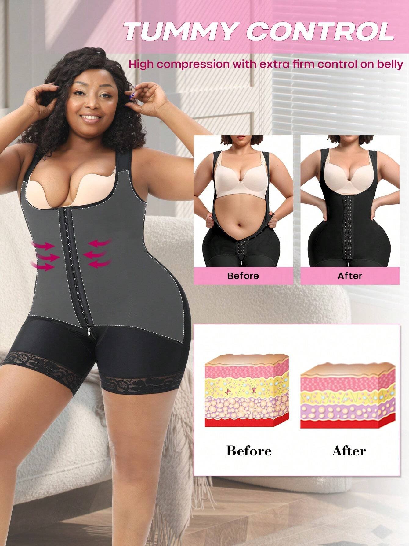 Gaine amincissante pour femmes grandes tailles, gaine de taille avec effet push-up post-partum – Image 8
