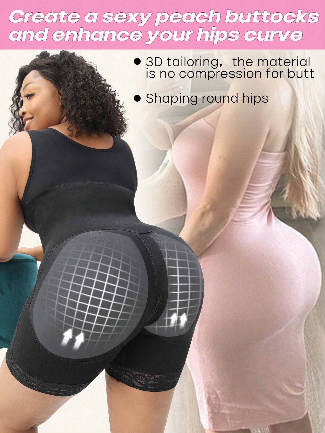 Gaine amincissante pour femmes grandes tailles, gaine de taille avec effet push-up post-partum – Image 2