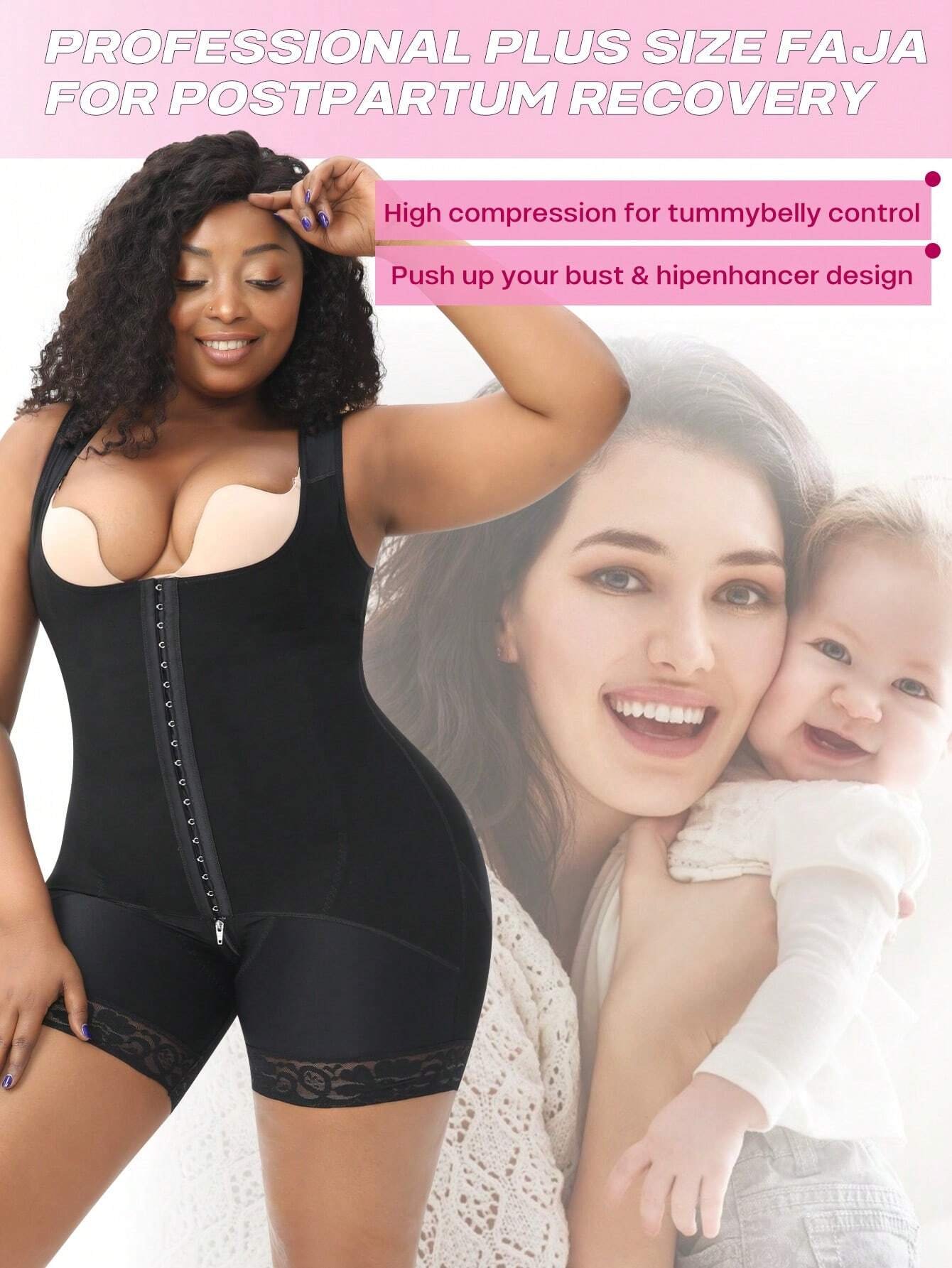 Gaine amincissante pour femmes grandes tailles, gaine de taille avec effet push-up post-partum – Image 3