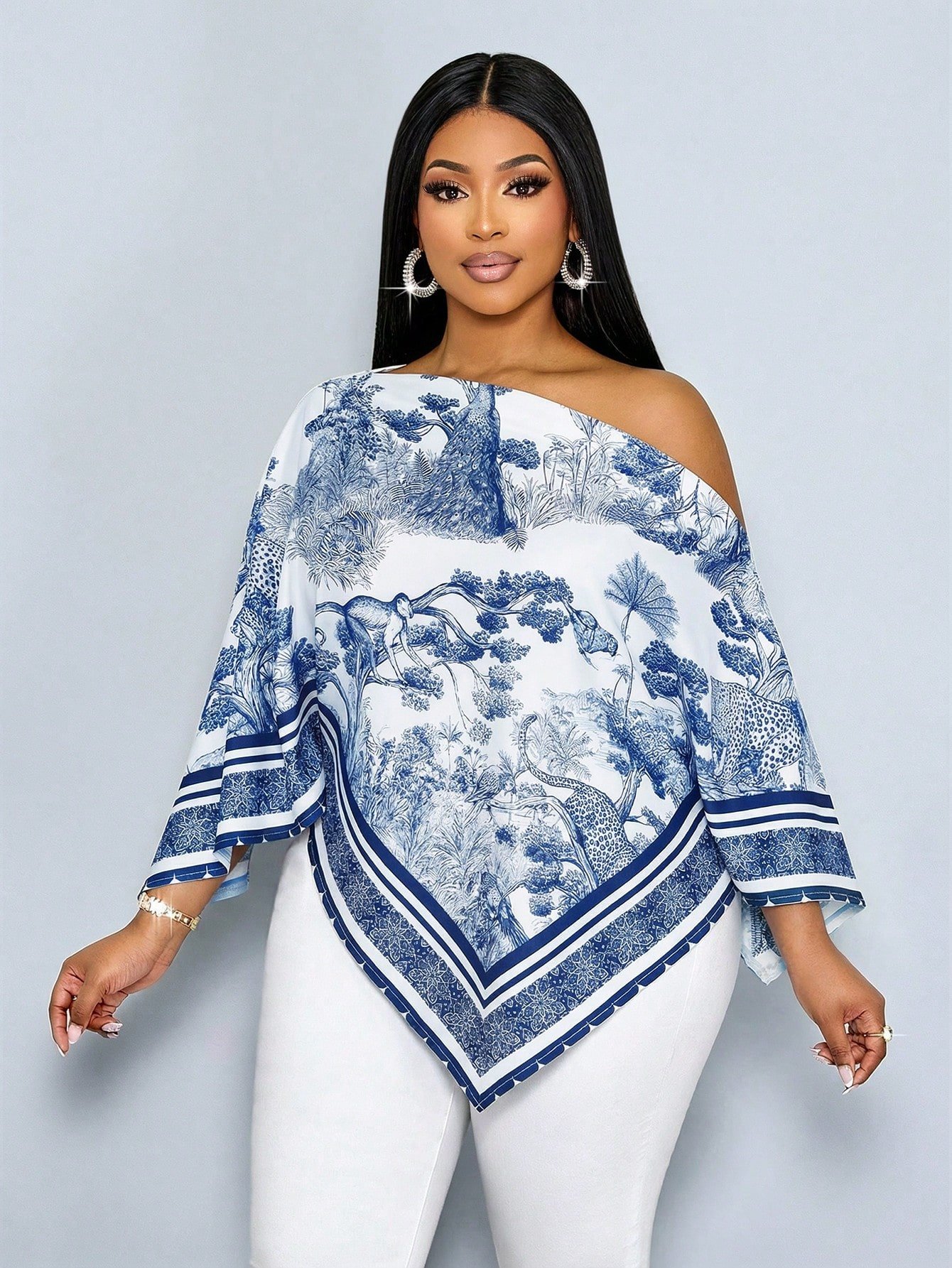 Blouse ample femme grande taille, élégante et décontractée – Image 3