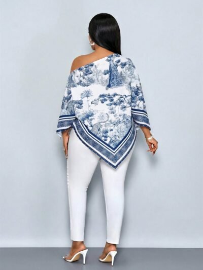 Alternative view of Blouse ample femme grande taille, élégante et décontractée