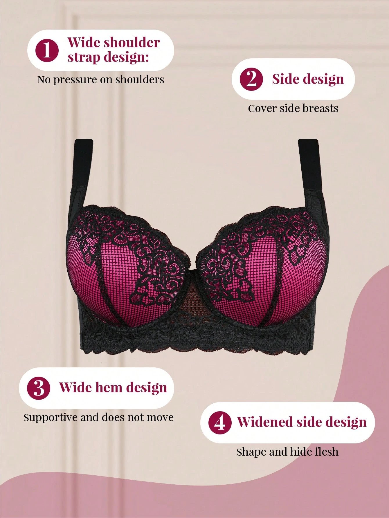 Soutien-gorge sans couture ,confortable , avec armature – Image 4