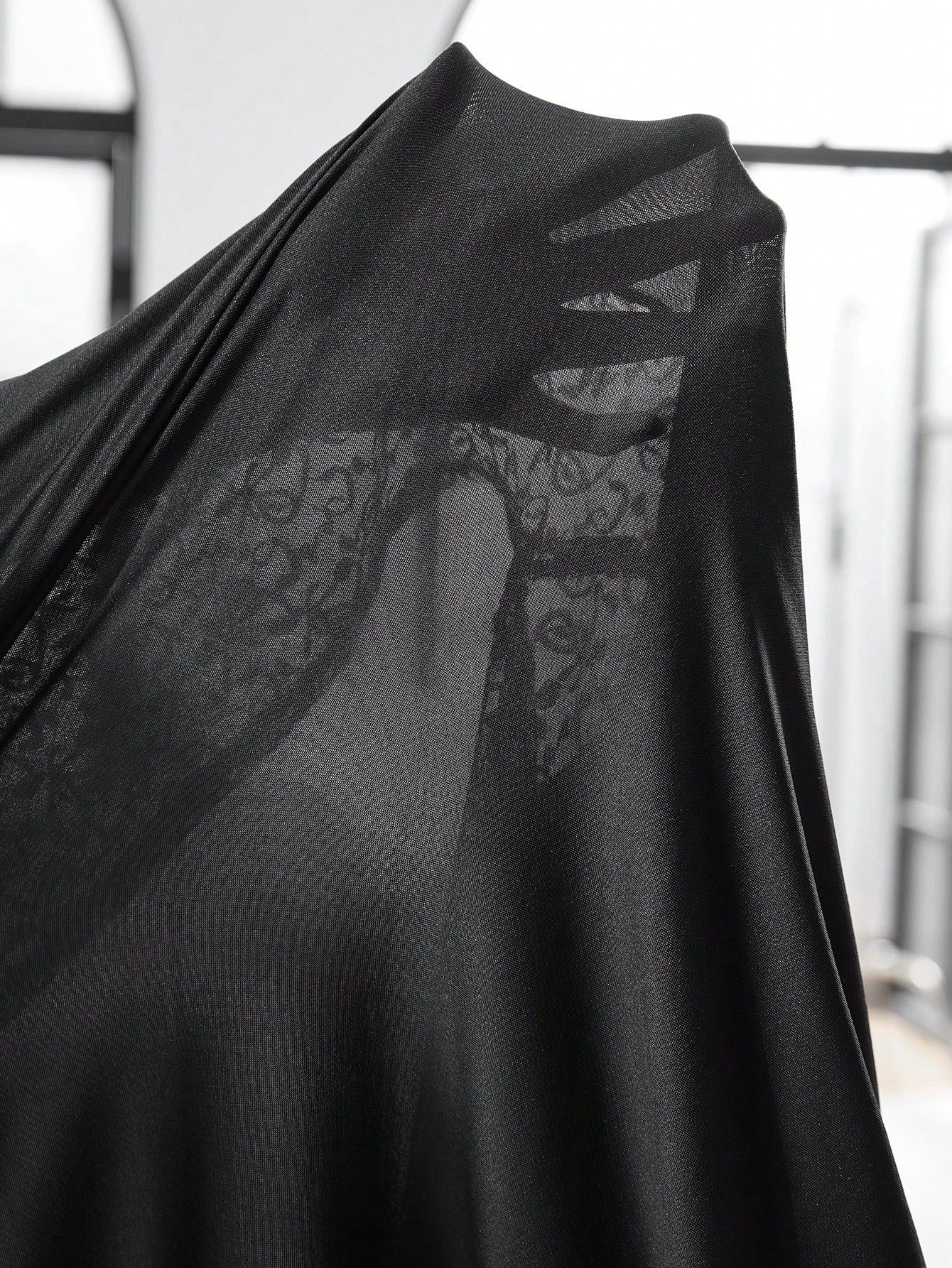 Robe nuisette en dentelle avec patchwork et fente latérale, grande taille et sexy – Image 8