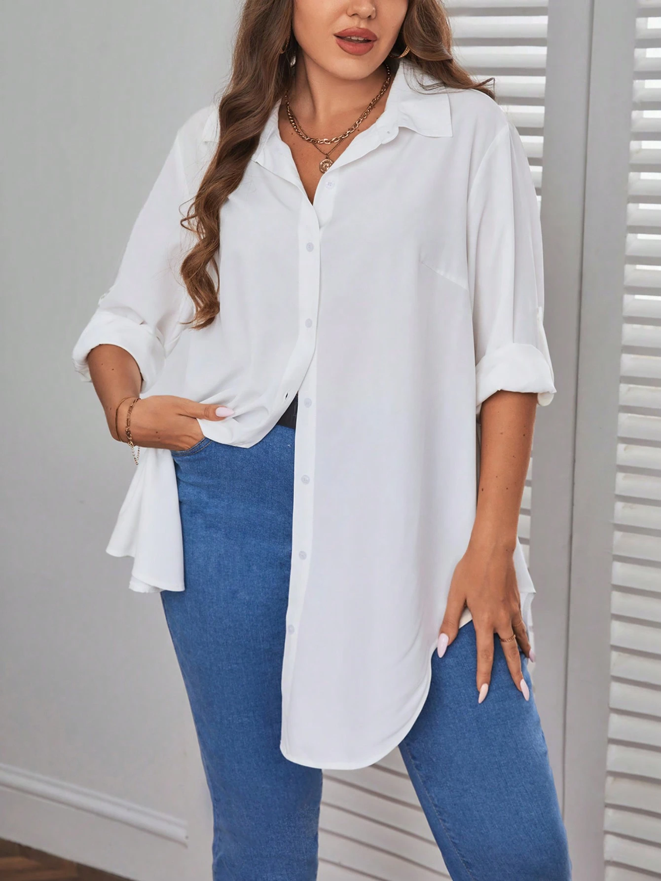 Chemise Unicolore À Bouton – Image 5