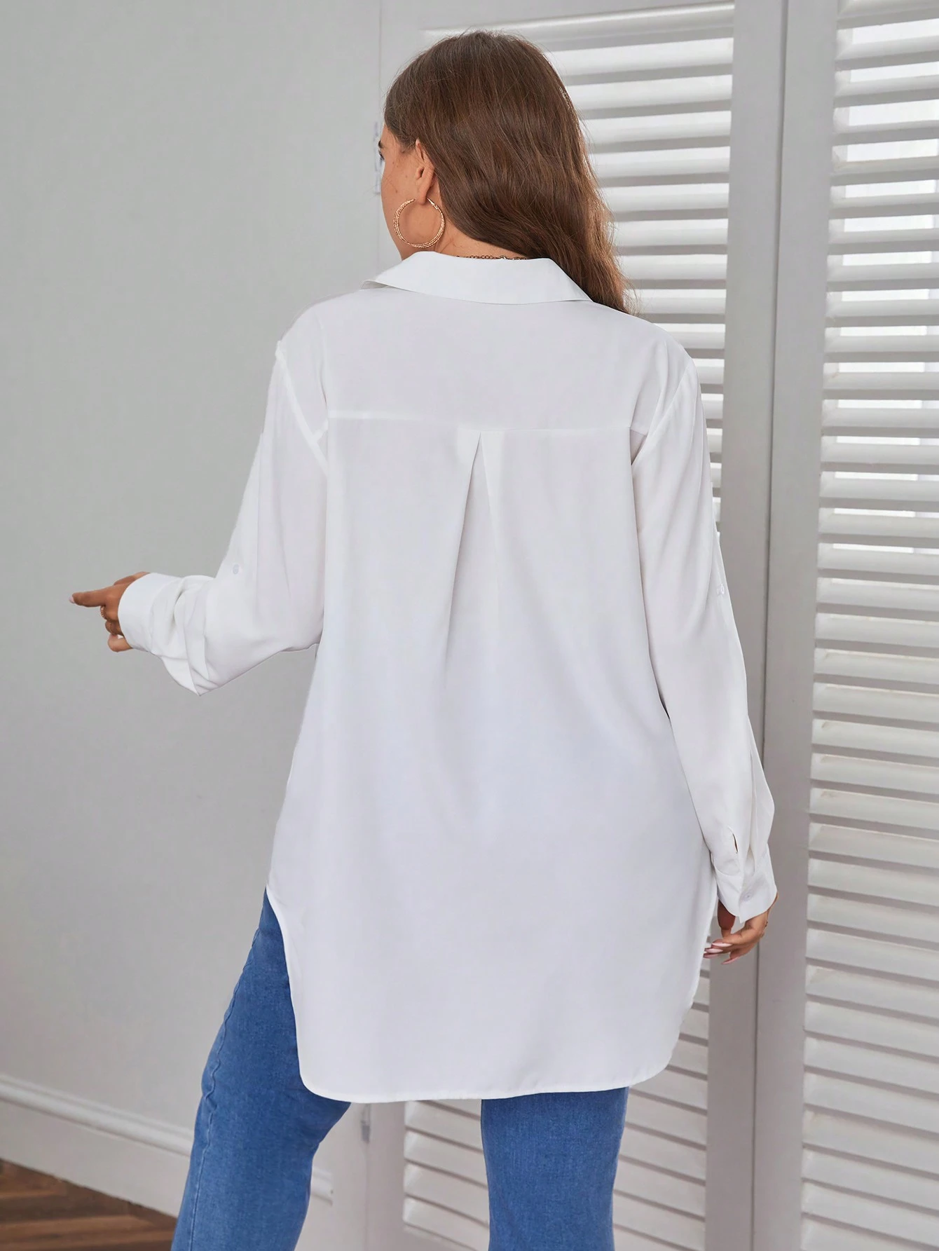 Chemise Unicolore À Bouton – Image 2
