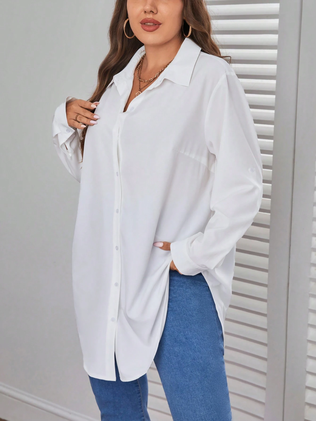Chemise Unicolore À Bouton – Image 6