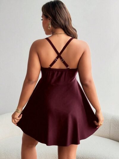 Alternative view of maillot de bain avec volants et nœud devant