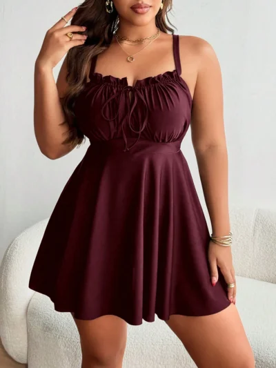 maillot de bain avec volants et nœud devant