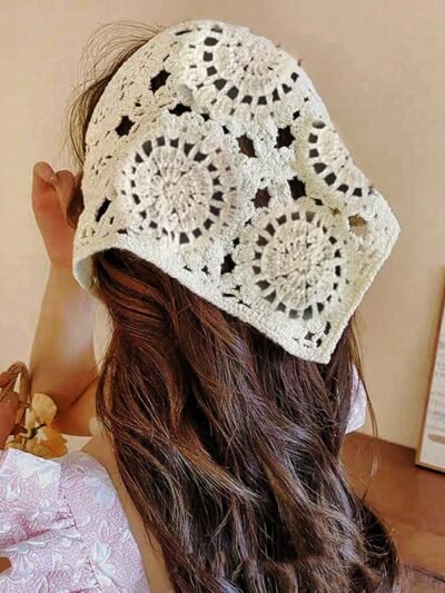 Foulard triangulaire à fleurs creuses, style campagnard,
