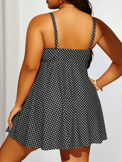 Alternative view of maillot à pois avec nœud devant