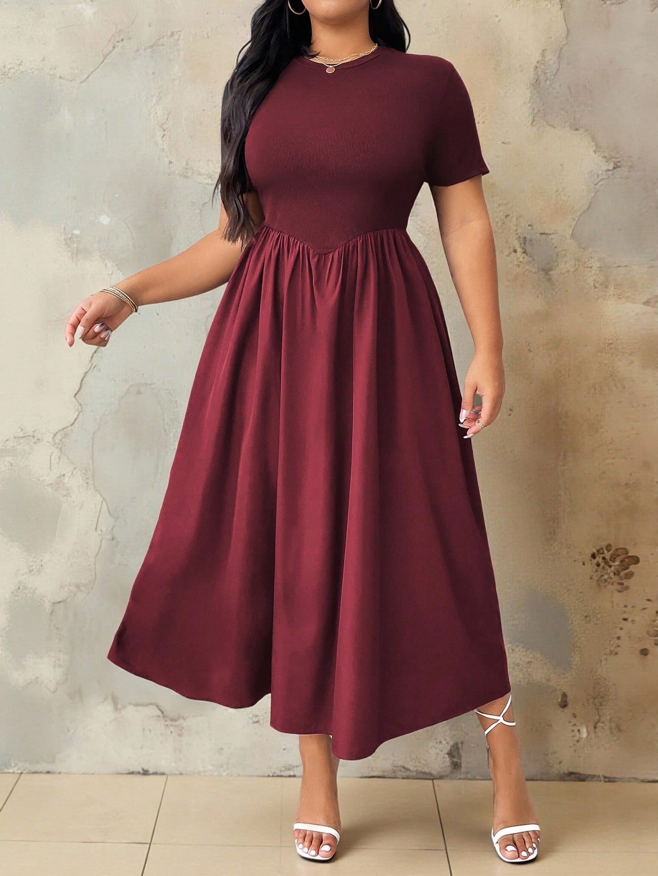 Robe longue d'été à manches courtes – Image 3