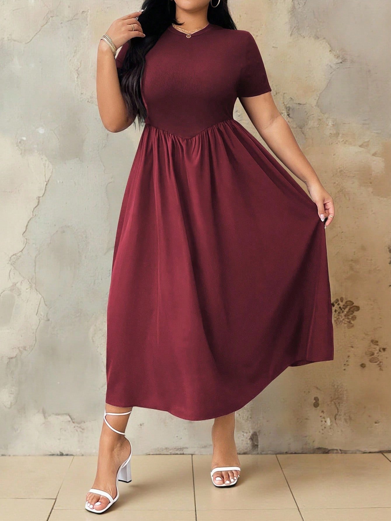 Robe longue d'été à manches courtes – Image 4