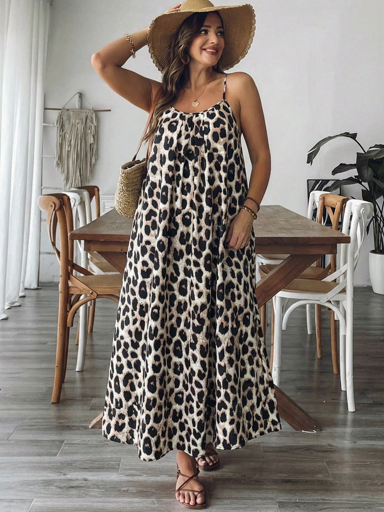 Robe décontractée à imprimé léopard – Image 4