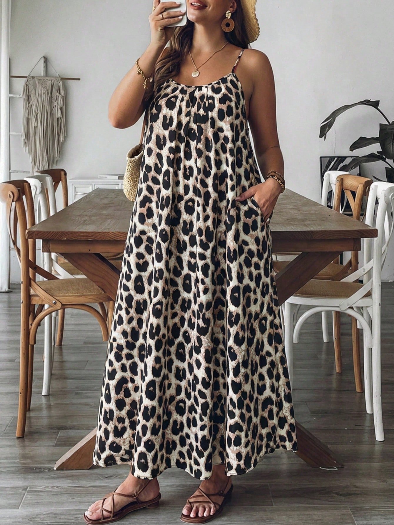Robe décontractée à imprimé léopard – Image 6