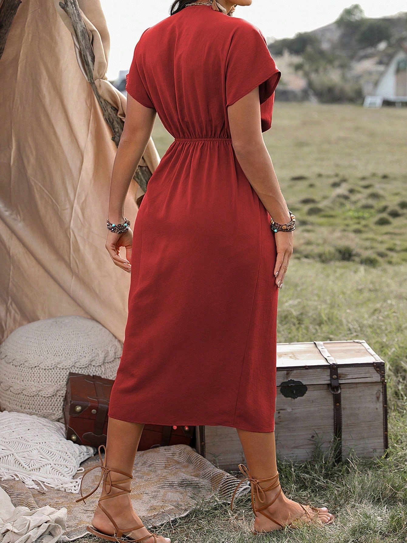 Robe longue enveloppante ample – Image 2