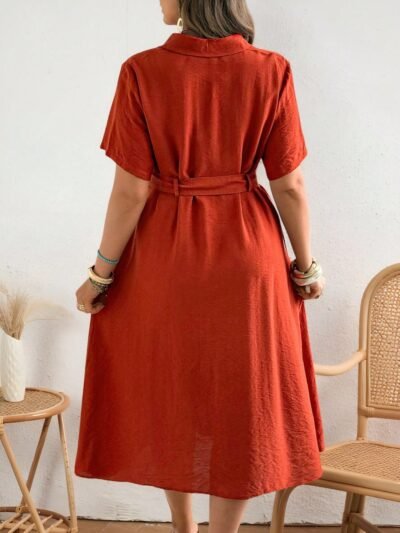 Alternative view of Robe d'été  avec poches, texture similaire au lin