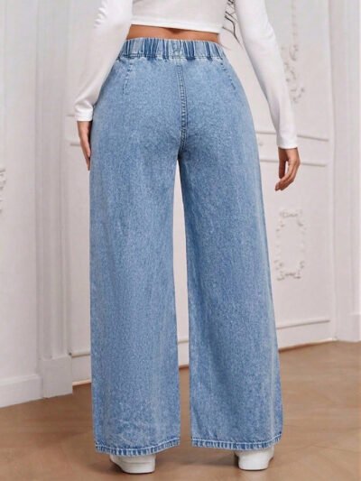 Alternative view of Jeans Casual Elastic Waist Baggy Jeans
