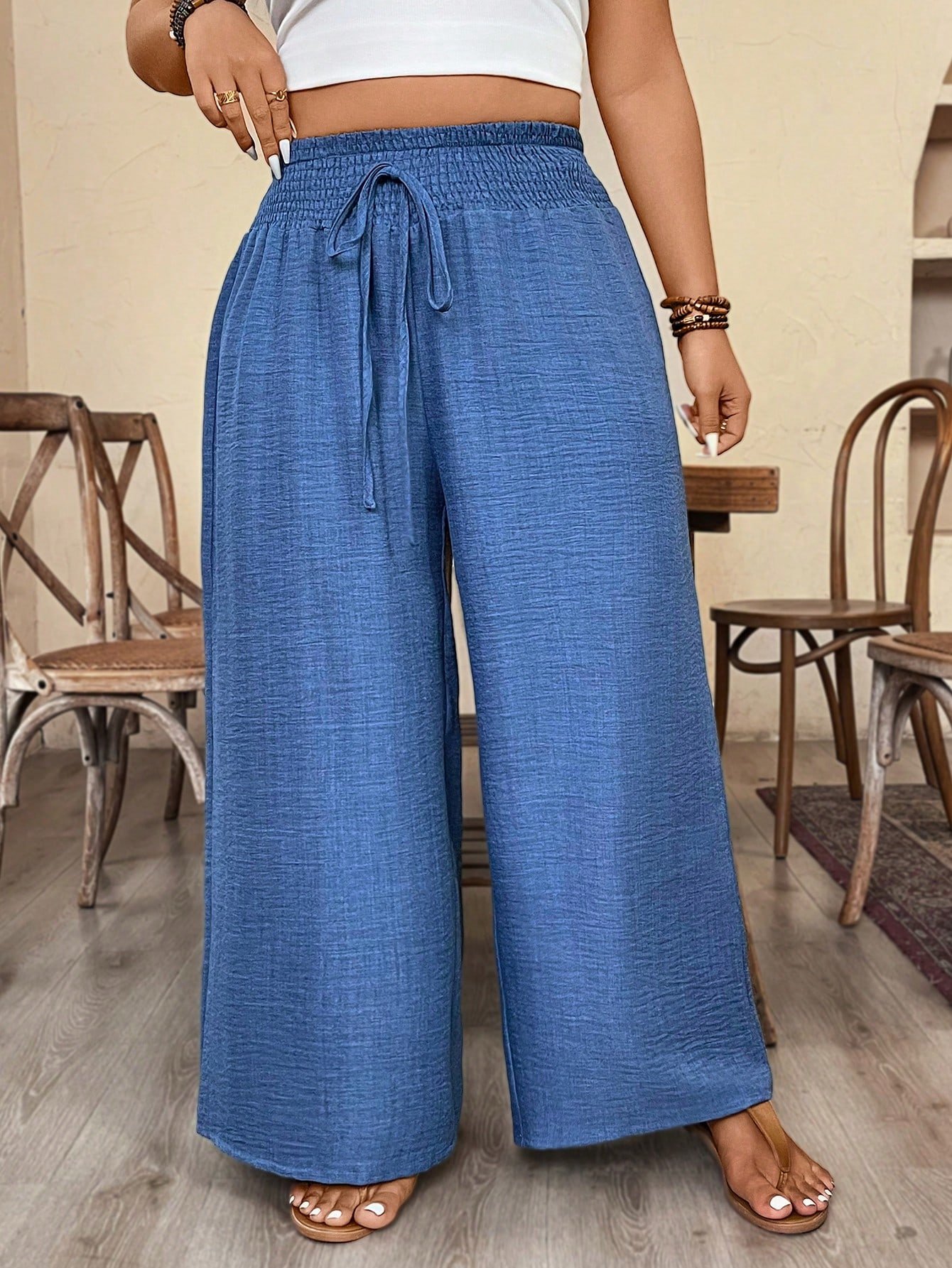 Pantalon décontracté ,élastique et nœud papillon – Image 4