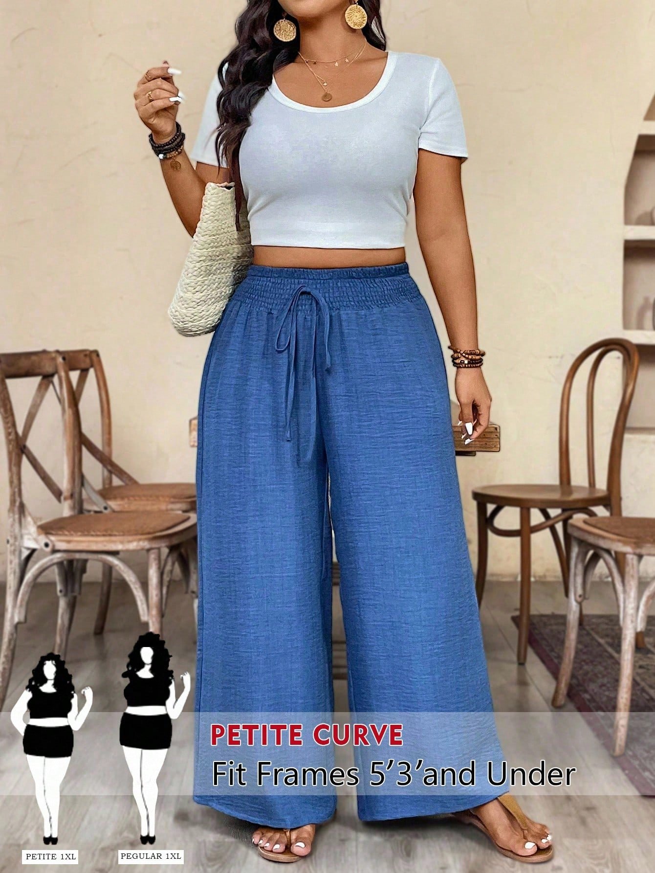 Pantalon décontracté ,élastique et nœud papillon – Image 7