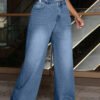 Jeans amples et décontractés à taille haute avec poches – Image 5