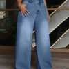 Jeans amples et décontractés à taille haute avec poches – Image 3