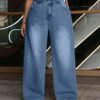 Jeans amples et décontractés à taille haute avec poches – Image 6
