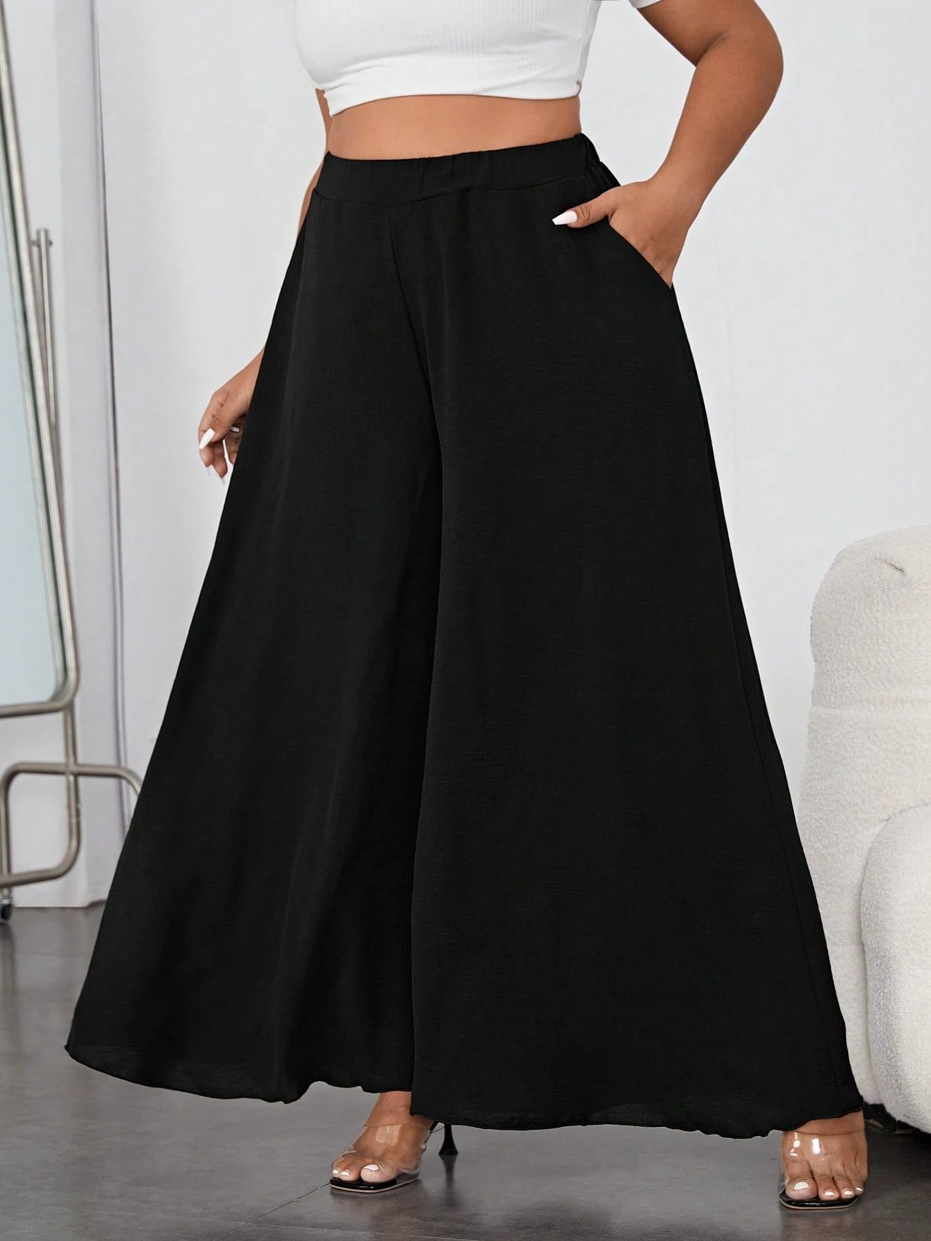 Pantalon Ample Unicolore À Poche – Image 5