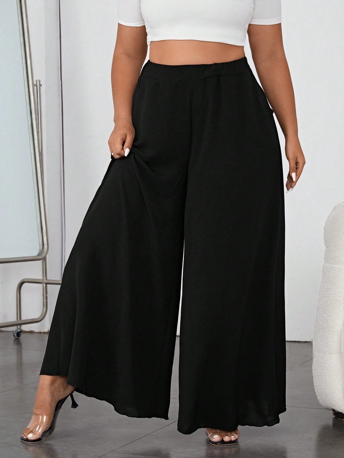Pantalon Ample Unicolore À Poche – Image 3