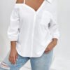 chemise asymétrique d'épaule pour la rue et décontractée – Image 3