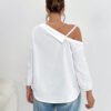 chemise asymétrique d'épaule pour la rue et décontractée – Image 2