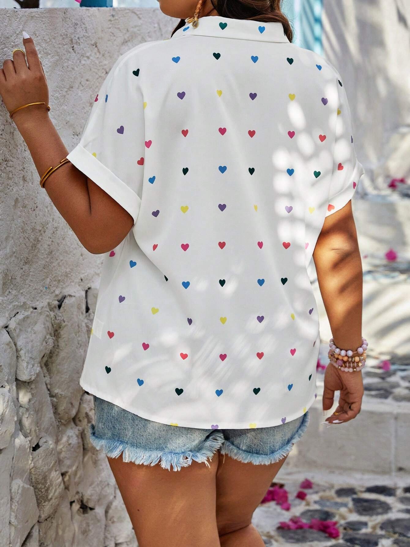 Chemise à manches courtes avec imprimé aléatoire – Image 2