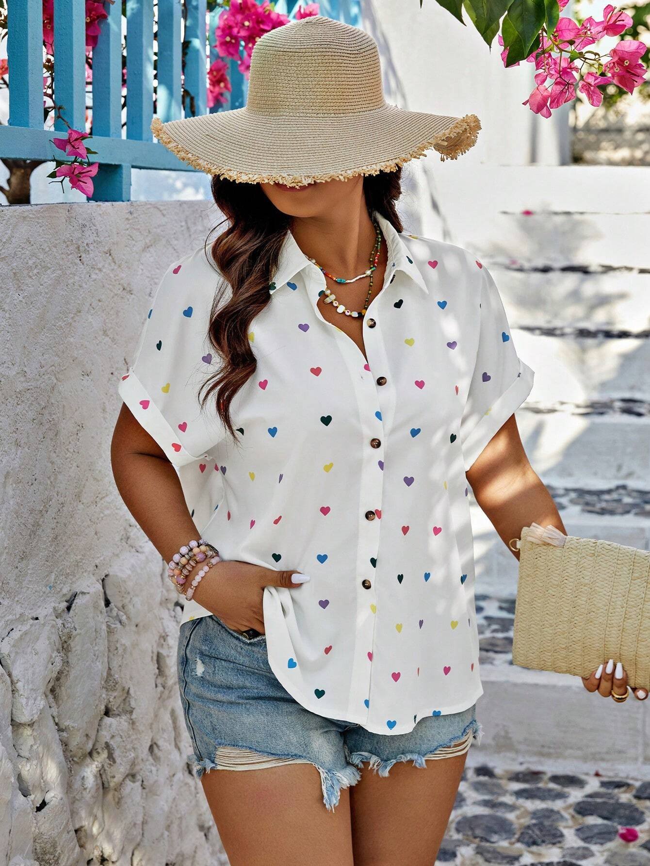 Chemise à manches courtes avec imprimé aléatoire – Image 6