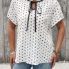 Blouse à manches courtes à pois – Image 7