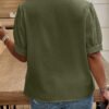 Chemise à nouer devant de couleur unie minimaliste – Image 2