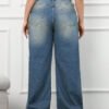 Jeans à jambes larges avec ceinture en 100% coton – Image 2