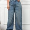 Jeans à jambes larges avec ceinture en 100% coton – Image 5