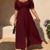 Robe élégante à encolure en cœur et manches courtes – Image 4